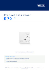 E 70  * Product data sheet EN