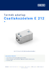 Csatlakozóelem E 212  * Termék adatlap HU