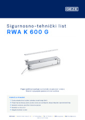 RWA K 600 G Sigurnosno-tehnički list HR