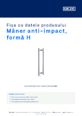 Mâner anti-impact, formă H Fișa cu datele produsului RO