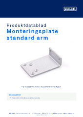 Monteringsplate standard arm Produktdatablad NB