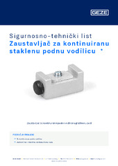 Zaustavljač za kontinuiranu staklenu podnu vodilicu  * Sigurnosno-tehnički list HR