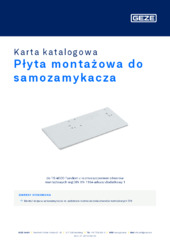 Płyta montażowa do samozamykacza Karta katalogowa PL