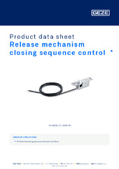 Release mechanism closing sequence control  * Product data sheet EN