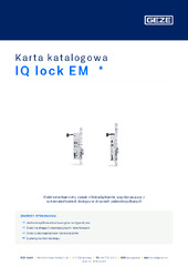 IQ lock EM  * Karta katalogowa PL