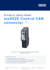 myGEZE Control CAN connector  * Product data sheet EN