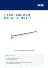 Panic TB 321  * Product data sheet EN