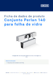Conjunto Perlan 140 para folha de vidro Ficha de dados de produto PT