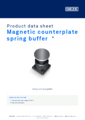 Magnetic counterplate spring buffer  * Product data sheet EN