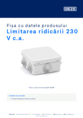 Limitarea ridicării 230 V c.a. Fișa cu datele produsului RO