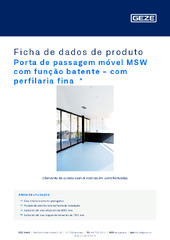 Porta de passagem móvel MSW com função batente - com perfilaria fina  * Ficha de dados de produto PT