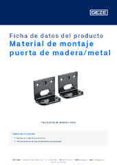 Material de montaje puerta de madera/metal Ficha de datos del producto ES