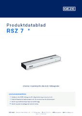 RSZ 7  * Produktdatablad SV