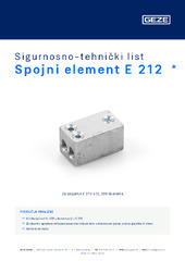 Spojni element E 212  * Sigurnosno-tehnički list HR