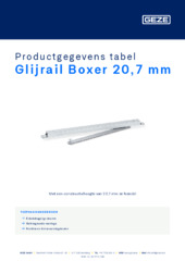 Glijrail Boxer 20,7 mm Productgegevens tabel NL