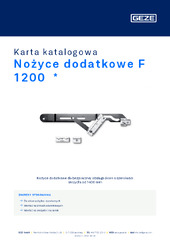 Nożyce dodatkowe F 1200  * Karta katalogowa PL