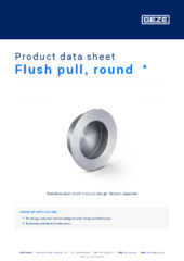 Flush pull, round  * Product data sheet EN