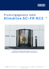 Slimdrive SC-FR RC2  * Productgegevens tabel NL