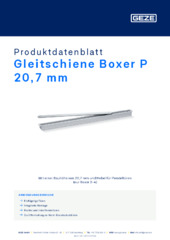 Gleitschiene Boxer P 20,7 mm Produktdatenblatt DE