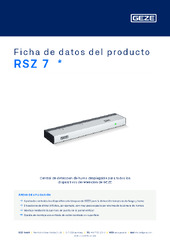 RSZ 7  * Ficha de datos del producto ES