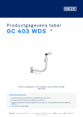 GC 403 WDS  * Productgegevens tabel NL