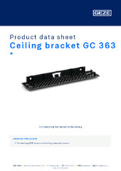 Ceiling bracket GC 363  * Product data sheet EN