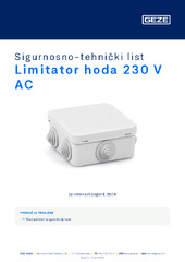 Limitator hoda 230 V AC Sigurnosno-tehnički list HR