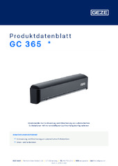 GC 365  * Produktdatenblatt DE