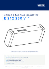 E 212 230 V  * Scheda tecnica prodotto IT