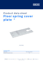 Floor spring cover plate  * Product data sheet EN