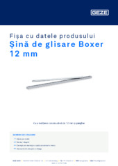 Șină de glisare Boxer 12 mm Fișa cu datele produsului RO