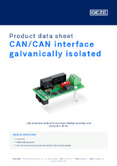 CAN/CAN interface galvanically isolated Product data sheet EN