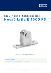 Nosač krila E 1500 FS  * Sigurnosno-tehnički list HR