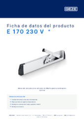 E 170 230 V  * Ficha de datos del producto ES