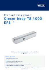 Closer body TS 4000 EFS  * Product data sheet EN