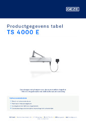 TS 4000 E Productgegevens tabel NL