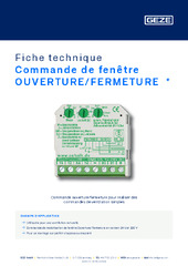 Commande de fenêtre OUVERTURE/FERMETURE  * Fiche technique FR