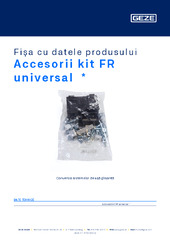 Accesorii kit FR universal  * Fișa cu datele produsului RO
