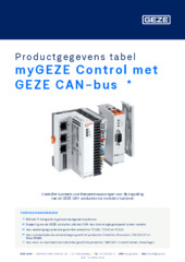 myGEZE Control met GEZE CAN-bus  * Productgegevens tabel NL