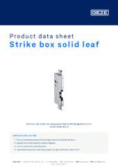 Strike box solid leaf Product data sheet EN