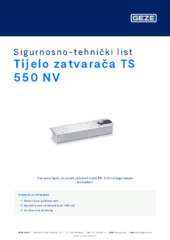 Tijelo zatvarača TS 550 NV Sigurnosno-tehnički list HR