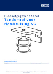 Tandemrol voor riemkruising SC Productgegevens tabel NL