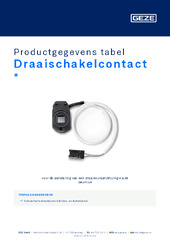 Draaischakelcontact  * Productgegevens tabel NL