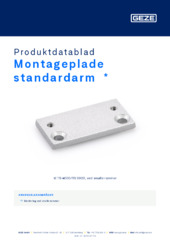 Montageplade standardarm  * Produktdatablad DA