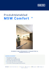 MSW Comfort  * Produktdatablad DA