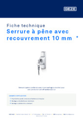 Serrure à pêne avec recouvrement 10 mm  * Fiche technique FR