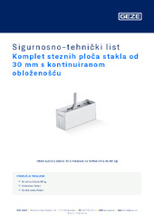 Komplet steznih ploča stakla od 30 mm s kontinuiranom obloženošću Sigurnosno-tehnički list HR