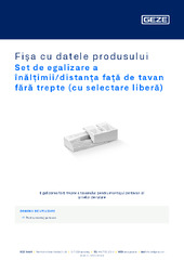 Set de egalizare a înălțimii/distanța față de tavan fără trepte (cu selectare liberă) Fișa cu datele produsului RO