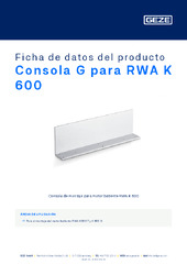Consola G para RWA K 600 Ficha de datos del producto ES