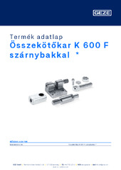 Összekötőkar K 600 F szárnybakkal  * Termék adatlap HU
